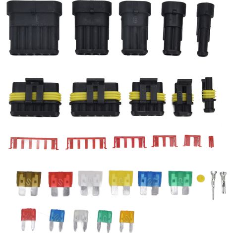 Kit 240 connecteurs étanches HID pour motos, scooters et voitures - fiches électriques imperméables, assortiment de cosses (1/5)