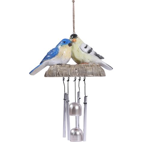 Carillon à Vent Oiseaux Rustique pour Jardin et Patio - Décoration Extérieure