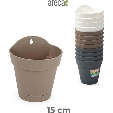 1 Pezzo Vaso da Parete con Gancio Areca 15 cm 3 Colori Disponibili (1/2)