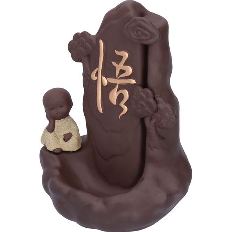 Brûleur d'encens à reflux avec ornement de petit moine, décoration intérieure chinoise en argile Zisha de Yixing, type A (1/5)