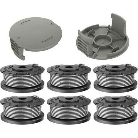 Lot de 6 Coupe Bordure Bobine de Rechange en Nylon F016800569 Compatible avec Bosch EasyGrassCut 18 23 26 SL (6 Bobines de Fil, 2 Couvercles de Bobine) (1/5)