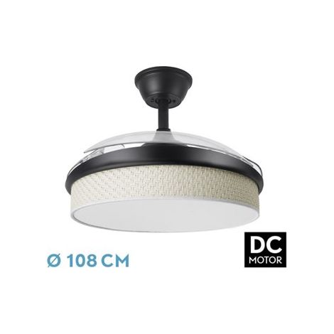 Ventilatore dc fashion 72w nero/bianco white 108d 3stage 7200lm 3000k,4000k,6000k telecomando+memoria+timer (1/2)