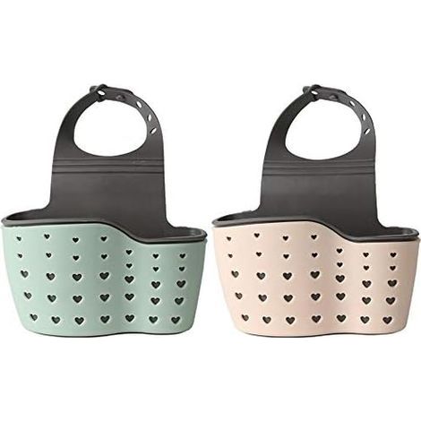 CSPARKV 21x15cm 2pcs Soap Sponge Drainer Hanging Basket，Sink Hanging Storage Shelf for Finishing and Draining Kitchen Sponges Scrubbers Soap Brushes Washing Accessories