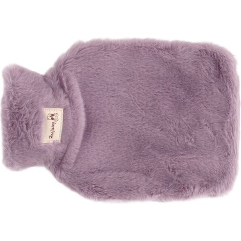 Bouillotte en peluche 1000ml, large goulot antidérapant, couverture lavable douce, idéale école bureau, violet. (1/5)