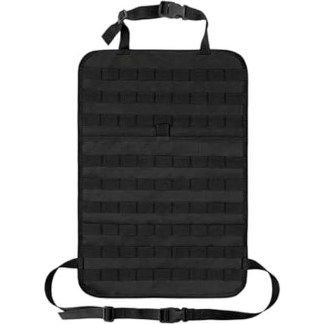 Organiseur de dossier de siège de voiture, tactique MOLLE anti-affaissement, housse de protection universelle en nylon Molle pour siège arrière de voiture, camion, SUV, pick-up (noir) (1/5)