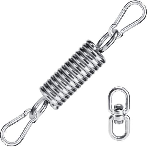 lot De 3 Crochet De Ressort De Hamac Et 1 Anneau Rotatif 360 , 304 Acier Inoxydable Ressort Pour Fauteuil Suspendu, Accessoires De Balanoire De C (1/5)