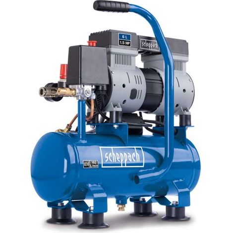 Compresor 6lt silencioso 8 bar 1,5 hp Scheppach hc08si (1/5)