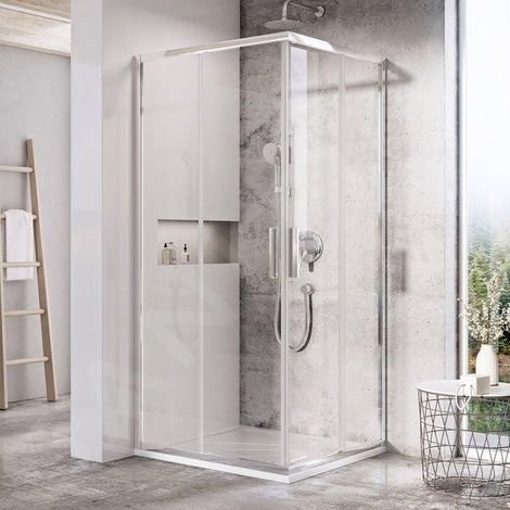 Ravak Blix - Cabine de douche Slim BLSRV2-80, 800x800 mm, inox brillant/verre transparent X1LM40C00Z1 (1/3)