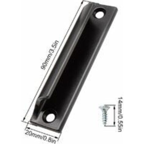 Ensemble de poignées pour portes coulissantes, poignées de meubles en alliage d'aluminium, poignées de placard noires, convenant aux portes de balcon, portes coulissantes et tiroirs. (1/4)