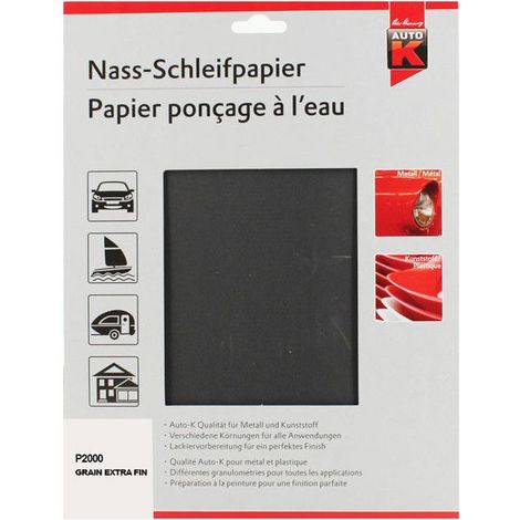Papier abrasif - Ponçage à l'eau - Grain extra fin P2000 - 230x280mm - Auto K