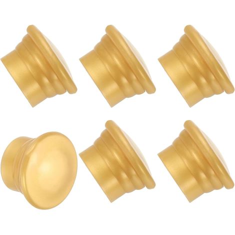 Embuts de Tringle, 6Pcs Bouchons en Plastique pour Tringles à Rideau, Embouts Décoratifs pour Tringles de 26-28 mm, pour Décoration de Maison/Bureau, Doré (1/5)