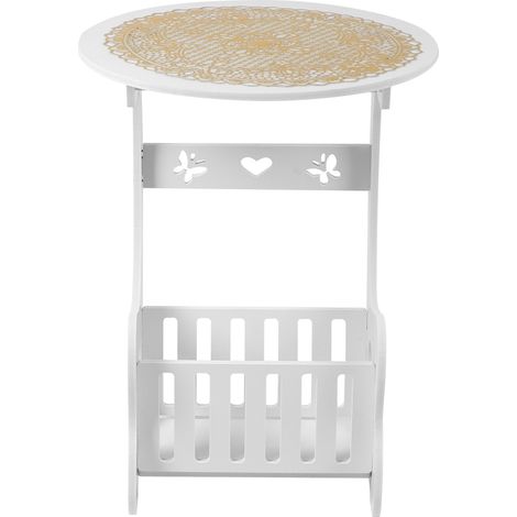 Table d'appoint ronde PVC design moderne et fonctionnel pour salon chambre bureau rangement pratique durable (1/5)