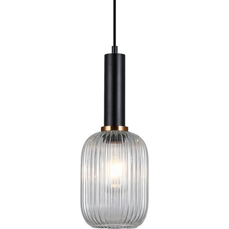 Italux Antiola - Moderner hängender Anhänger Schwarz 1 Licht mit klarem Schatten, E27 (1/3)