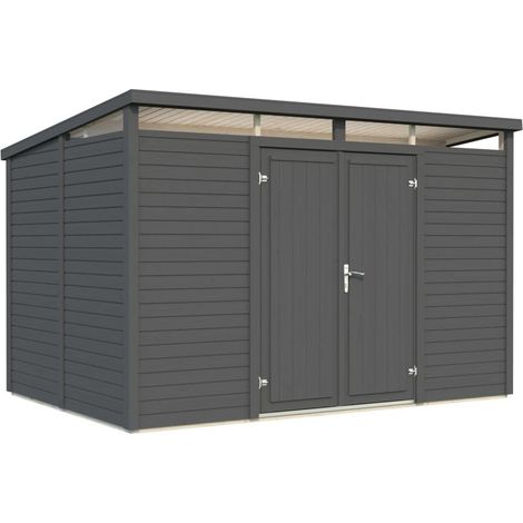 Abri de jardin en bois Elias 7,3 m2 Peint gris foncé (1/5)