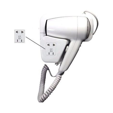 ASCIUGACAPELLI PHON FONO DA PARETE MURO ALBERGO HOTEL BAGNO ALBERGHI SPOGLIATOI