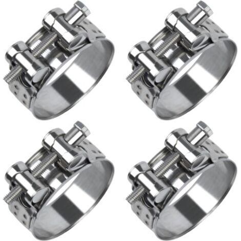 32 35mm Collier de Serrage Inox 4Pcs, 304 Métallique Collier Durite, Collier Serrage Réglable en Acier Inoxydable Convient pour Tuyau, Home Gaz (1/5)