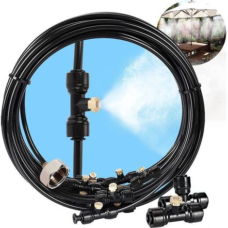 Lntyq 15M Brumisateur Terrasse Exterieur. Système de Brumisation Système de Refroidissement de Brumisation. Kit de Tuyau Brumisateur pour Jardin Parasol Trampoline Serre Piscine (21 Buse) (1/5)