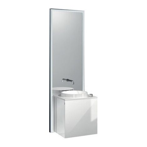 Juego de lavabo TOUCH SLIM 45cm Fr blanco óptico tirador izquierdo marco negro