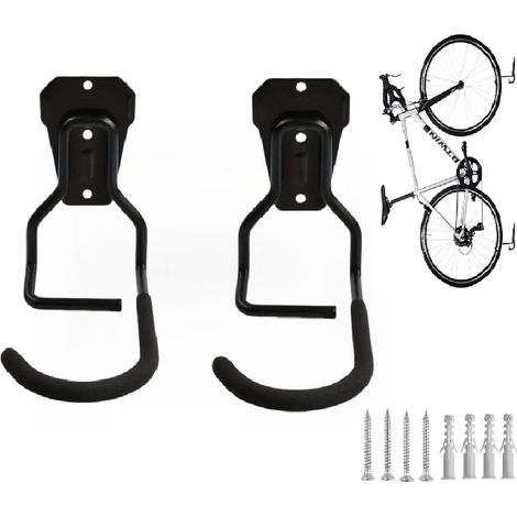 Set aus 2 vertikalen L-Haken, Fahrradhalterung, robuster Haken für Wandhalterung im Garage