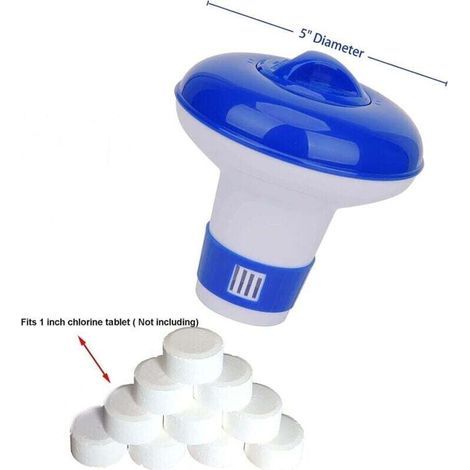 Mini distributeur flottant de produits chimiques pour spa, pastilles flottantes de chlore/brome de 2,5 cm, convient aux spas, bains à remous, fontaines et piscines. (1/3)