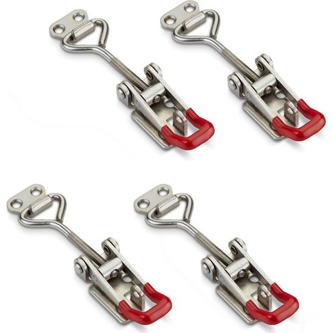 4er Set SOTECH Spannverschluss M6 (Haltekraft 220kg, abschließbar) Edelstahl SS304 verstellbarer Schnellspanner