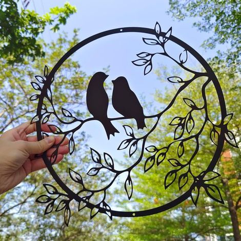 Metall-Wanddekoration – Vögel – Wandskulpturen – 30 x 30 cm (1/5)