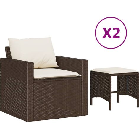 Maison Exclusive - Set de sofás de jardín 4 pzas y cojines ratán (1/5)