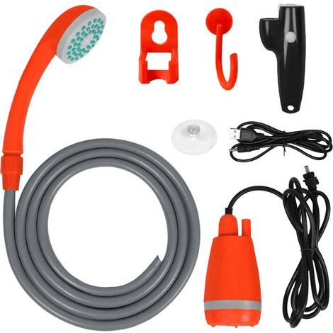Voiture Douche Portable USB Électrique Douche Batterie Au Lithium Rechargeable Orange (1/3)