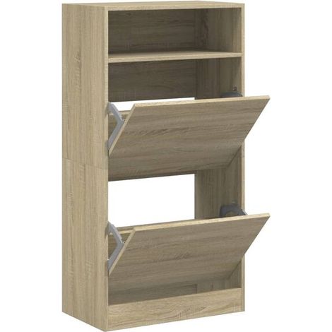 Meuble à chaussures Sonoma en chêne, 60x34x116 cm, bois d'ingénierie. (1/5)