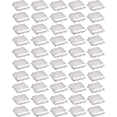 Confezione da 50 cuscinetti paracolpi in silicone trasparente, 10x10 mm – Autoadesivi per mobili, porte e armadi – Resistenti all'invecchiamento (1/2)