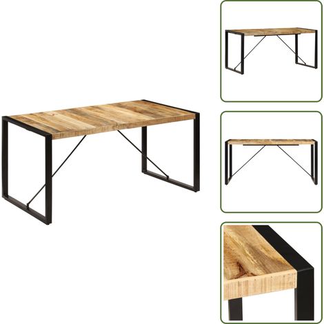 Table à manger 160x80x75 cm bois de manguier massif - Table À Manger - Table Industrielle - Table En Bois - Meubles De Salle À Manger - Mobilier Moderne (1/5)
