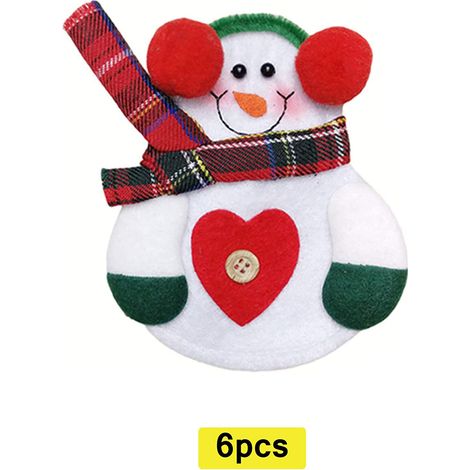 Funda Para Cubiertos - Funda De Tela Para Cuchillos Y Tenedores - Diseño De Papa Noel - 6 Unidades (1/5)
