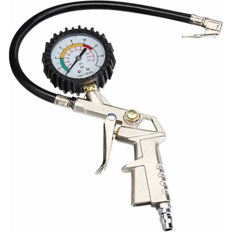 Controleur Pression Pneus Manometre Pression Pneu Jauge de Pression des Pneus Pistolet Gonflage de Pneu Manomètre Testeur de Pression d'air Multifonction 016bar pour Auto/Moto/Vélo (1/5)