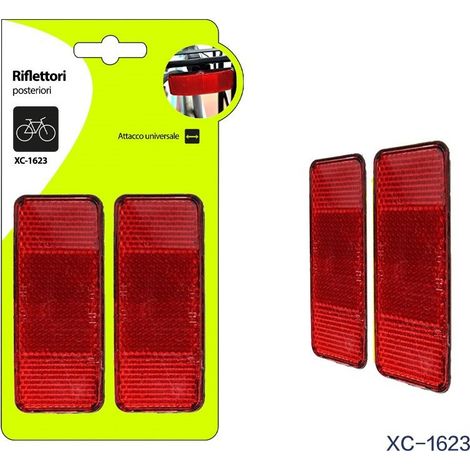 TRADE SHOP - Set 2 Riflettori Catarifrangenti Posteriori Bici Con Attacco Universale Xc-1623 - (1/4)