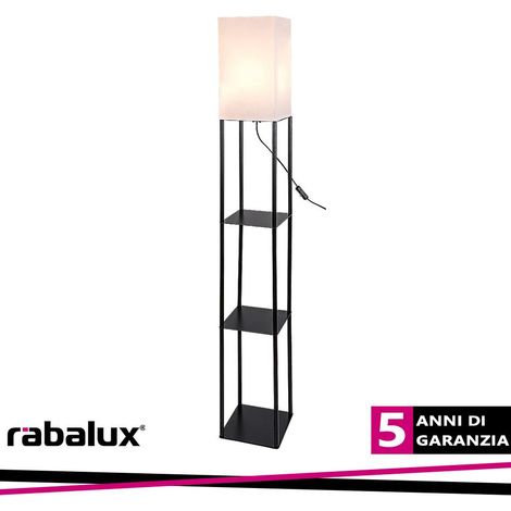 Lampada da terra BRONN E27 1x max.40W metallo nero, tessuto bianco H: 150cm L: 22cm con interruttore a cavo (1/3)