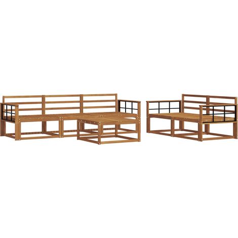 Outdoor-Sofagarnitur 6 pcs Natur Massivholz Akazie vidaXL