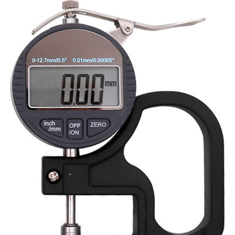 Micromètre de mesure d'épaisseur 0‑12,7 mm à affichage numérique, outil de mesure pour papier et film, précision de 0,01 mm (1/2)