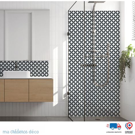 Panneau de douche : Rosaces et couleurs 2 - Couleur Gris anthracite - Alu composite - 90 - 245 (1/3)
