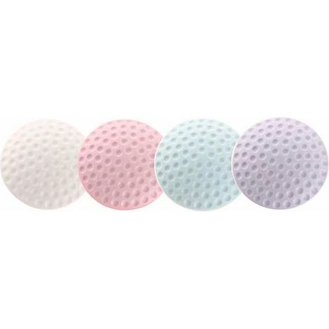 Butée de porte, 4 ensembles de dispositifs de protection des murs et des meubles souples, butée de porte murale Coussin anti collision pour mur de soutènement 5x5 (4 pièces, blanc + rose + violet clai (1/5)