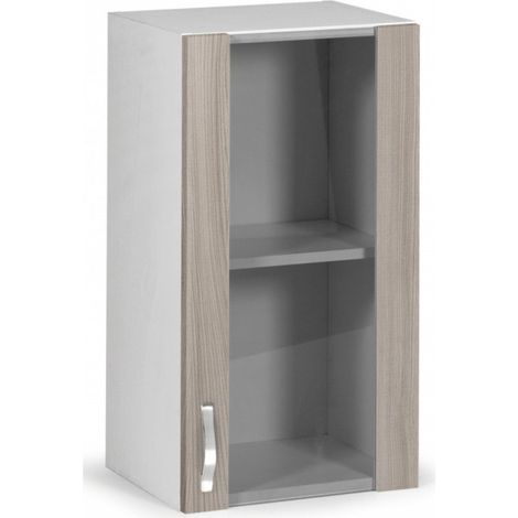Élément mural de cuisine en bois mélaminé 1 porte vitrine orme cm 40x32xH 72