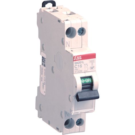 ABB – Disjoncteur unipolaire 16A courbe C – Pour installation électrique conforme NF C 15-100 – Blanc