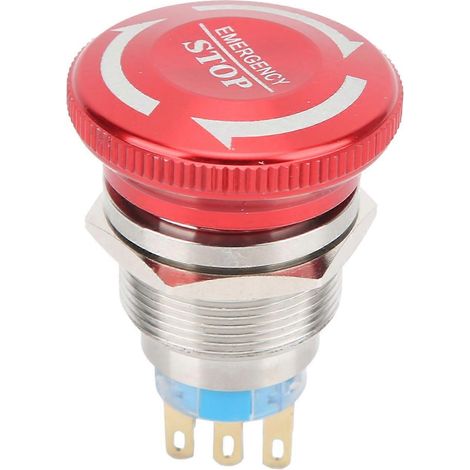 Bouton d'arrêt d'urgence étanche à verrouillage automatique, tête champignon (1/5)