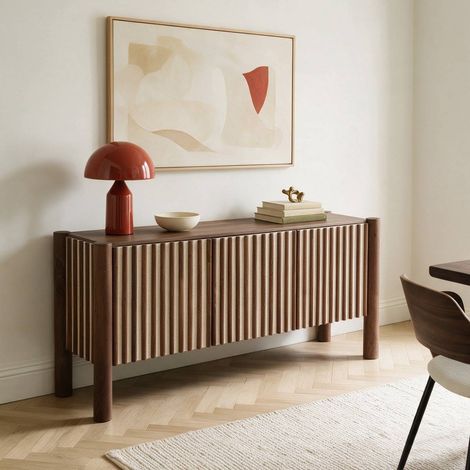 Buffet en bois de manguier et tissu Zéna (1/5)