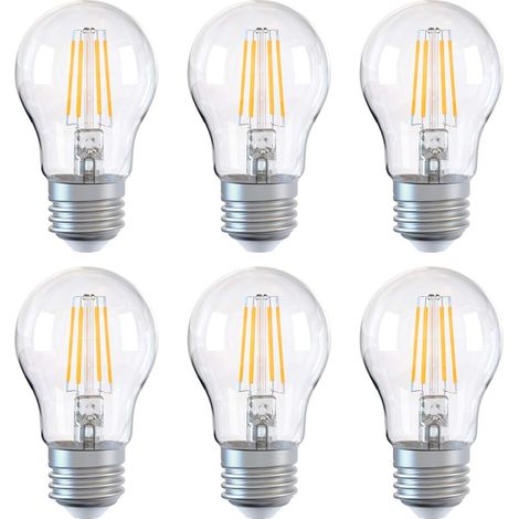 Ampoule E27, ampoule LED à intensité variable, ampoules à économie d'énergie A60 6 W (équivalent à 60 W), ampoule à vis à filament Edison, lot de 6 (1/5)