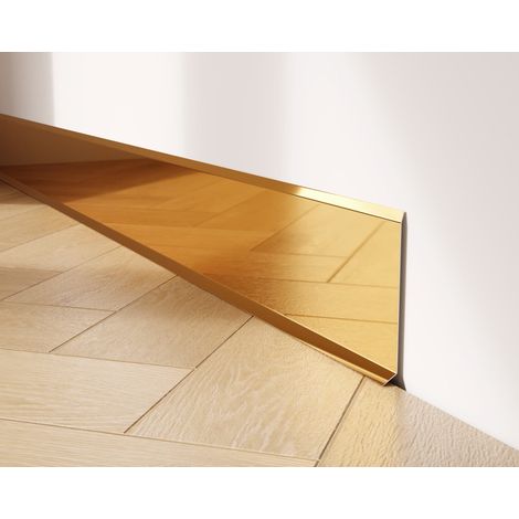 Dekorative Sockelleiste F aus rostfreiem Stahl für Wand und Wand 10cm x 270cm  - glänzend gold