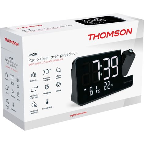Thomson CP100T Radiosveglia Proiettore Display 8" Temperatura Umidità USB-C Nero (1/4)