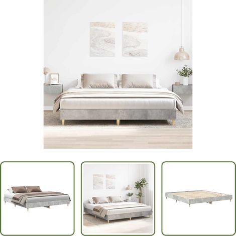 Holzbett - Bettgestell ohne Matratze Betongrau 180x200 cm Holzwerkstoff (1/5)