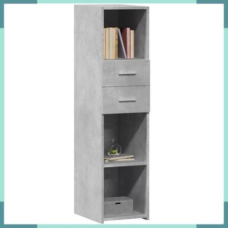 846155 Buffet haut gris béton 30x42,5x124 cm bois d'ingénierie (1/5)