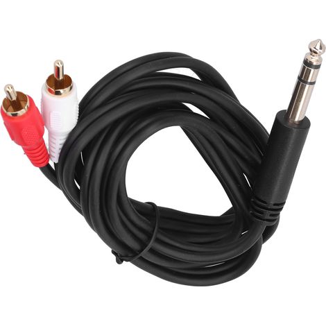 Câble Adaptateur Audio 6.35mm Mâle vers Double RCA Stéréo Y Diviseur (1/5)