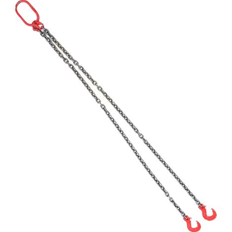 Sling de chaîne de levage, capacité de charge de 3 tonnes, longueur de 2 mètres, diamètre de 8 mm, acier Mn G80 durable, crochet en acier allié (1/5)